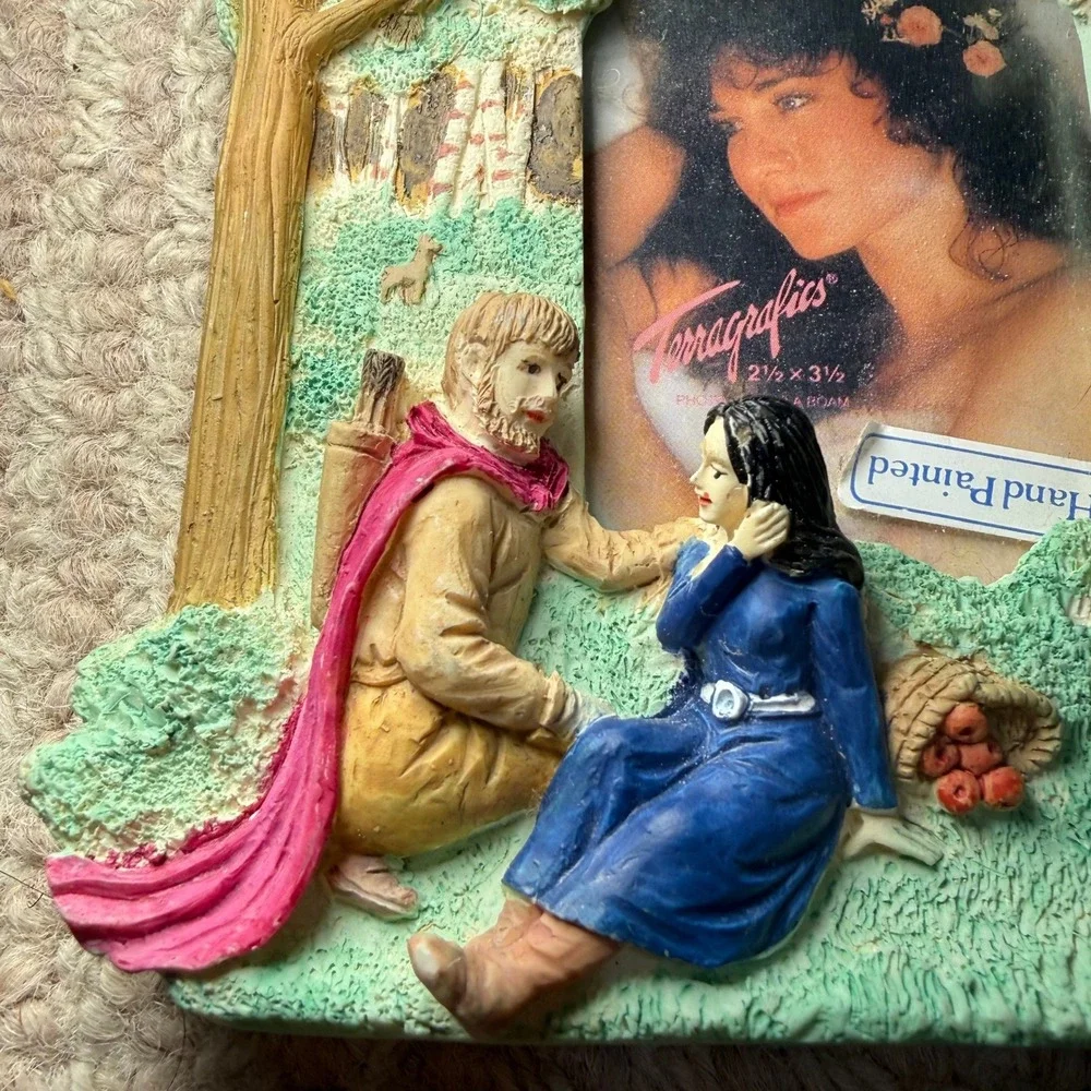 Terragrafics 1990 Woodland Figurine Photo Frame Resin Vintage Decor Whimsy Fairy
